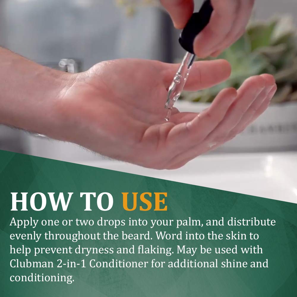 Clubman Pinaud Beard Oil for Men – Nourishing & Hydrating Beard Oil, Balanced Moisture for Facial Hair and Skin, 1 fl oz, 2 Pack