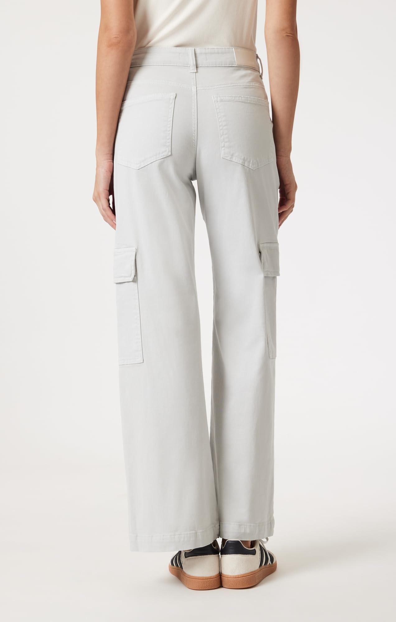 Mavi Women's Alva High Rise Straight Leg Pants, Ivory Casual Twill 28x32