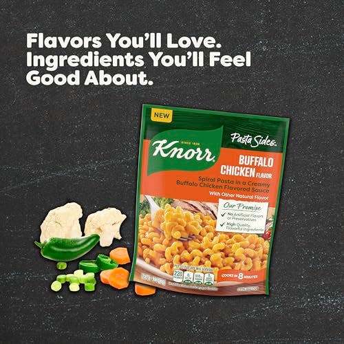 Knorr Pasta Sides Buffalo Chicken Flavor Pasta for a Delicious + Quick Side Dish, with No Artificial Flavors or Preservatives, 4.2 oz