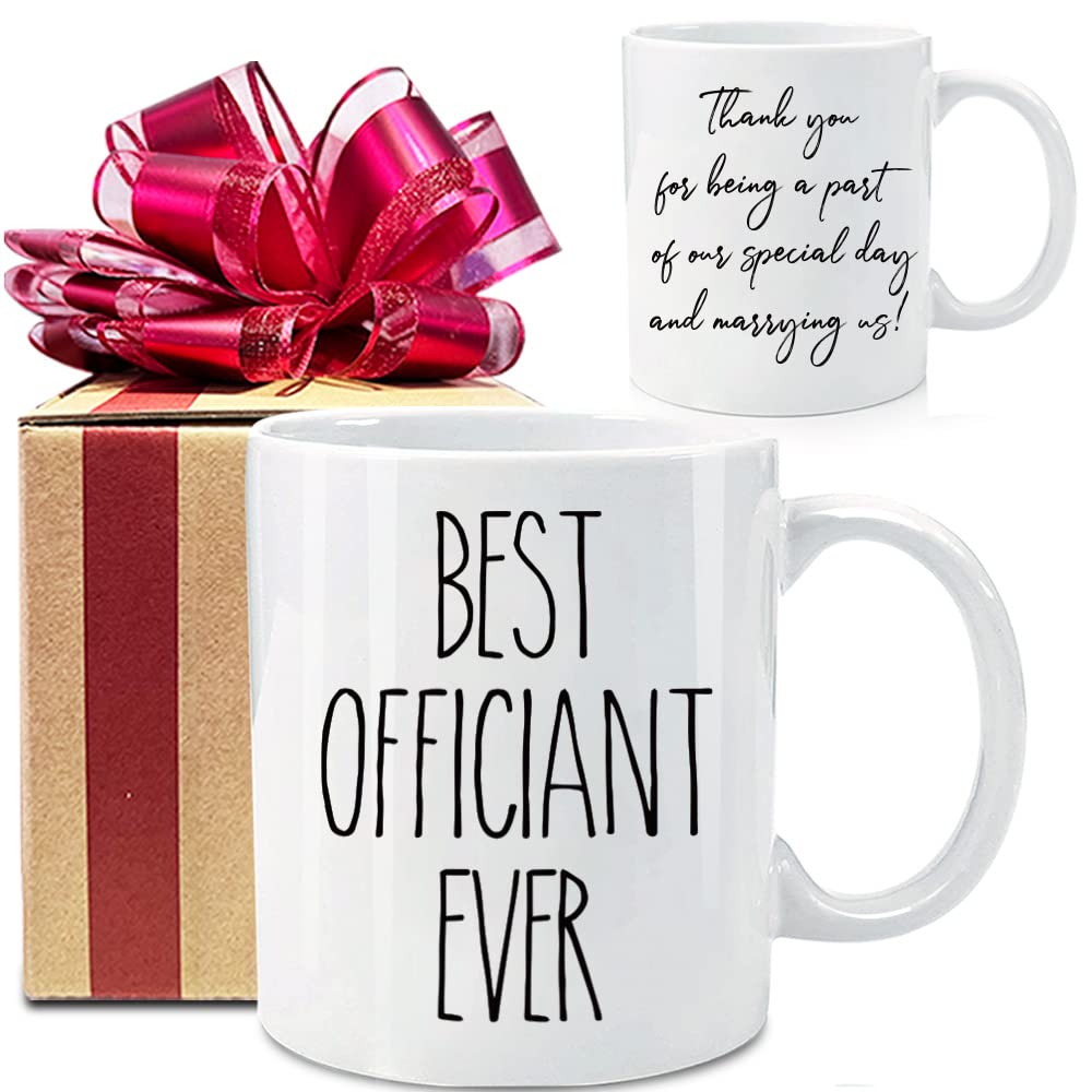 Dnuiyses Wedding Officiant Mug, Funny Wedding Registry Mug, Best Officiant Ever Gifts from Couple, Bride Groom Thank You Mug, Wedding Officiant Gift, Officiant Gifts for Wedding Day, Wedding Mug