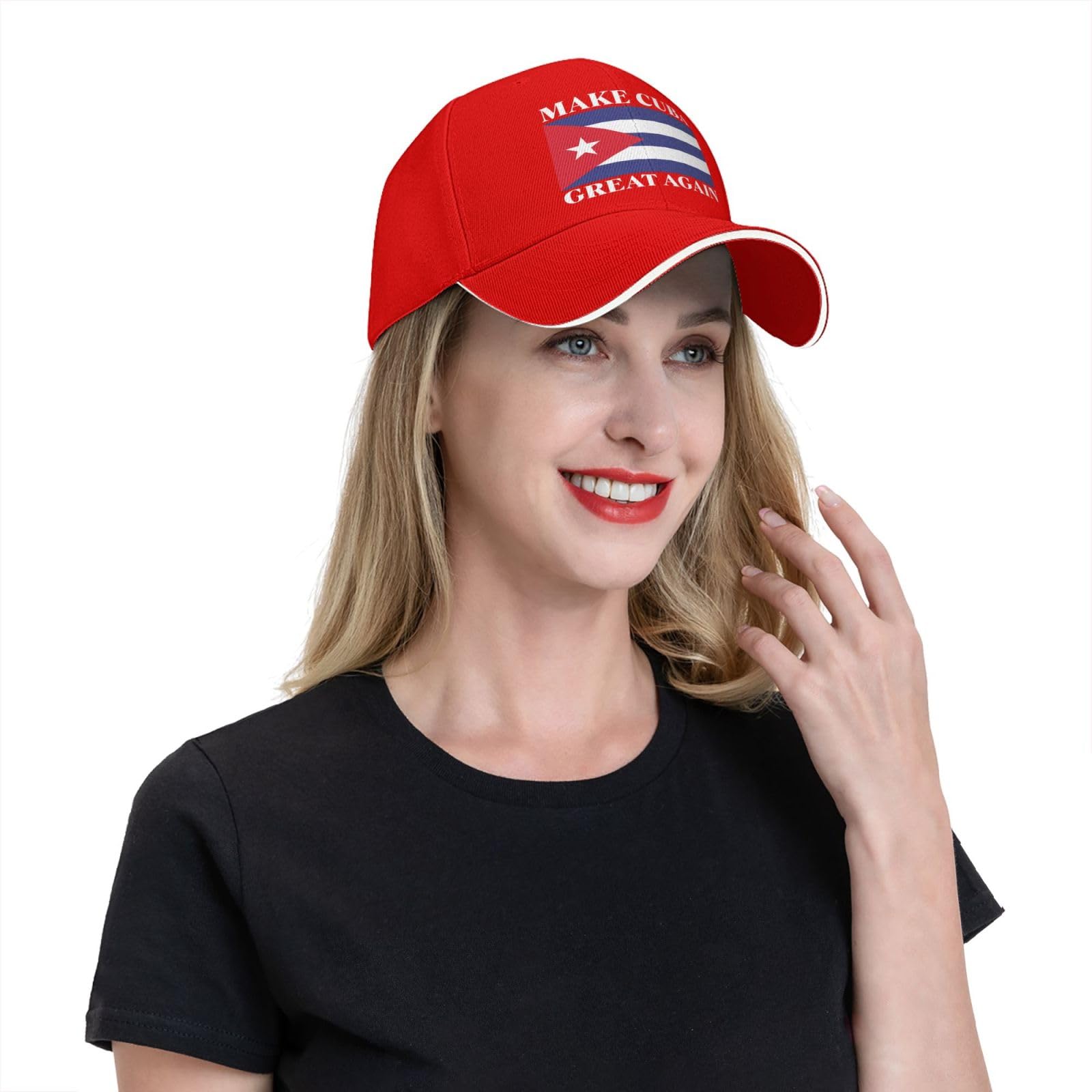 Huareicq Make Cuba Great Again Hat Cuban Flag Baseball Cap Dad Trucker Hat Red