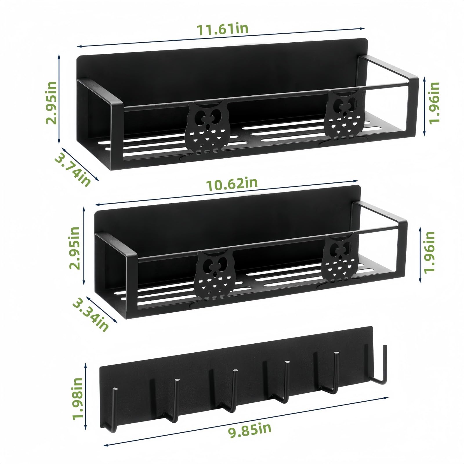 HCBaoXGui Magnetic Spice Rack for Refrigerator,Spice Organizer Magnetic Shelf for Fridge Side,Magnetic Storage Shelves for Kitchen,Small Kitchen Storage Rack with Magnetic Hooks Rack(3Pack)