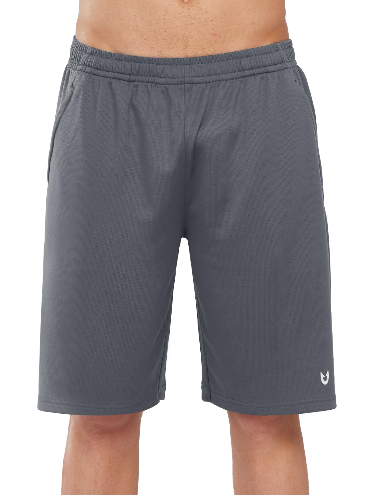 NORTHYARD Men's 10" Athletic Basketball Shorts with Zipper Pockets Quick Dry Lightweight Running Workout Gym Tennis Shorts SMOKEGREY 3XL