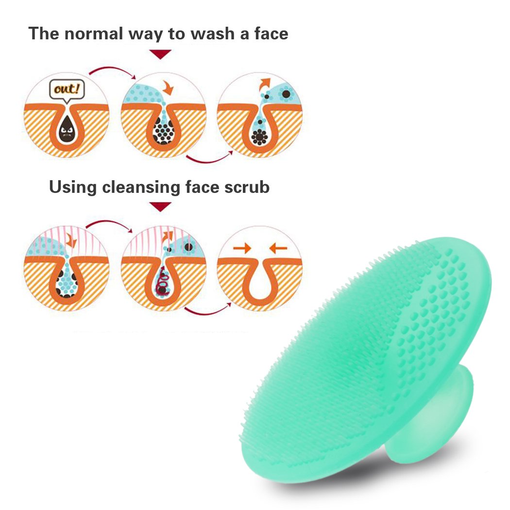 Face Scrubber,2 Pack Soft Silicone Scrubbies Facial Cleansing Pad Face Exfoliator Face Scrub Face Brush Silicone Scrubby for Massage Pore Cleansing Blackhead Removing Exfoliating,Cool Gift for Girl