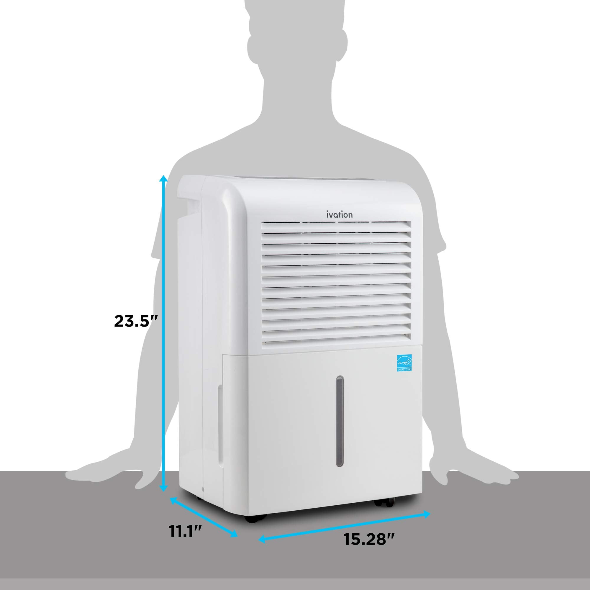 Ivation 4,500 Sq Ft Smart Wi-Fi Energy Star Dehumidifier with App, Continuous Drain Hose Connector, Programmable Humidity, 2.25 Gal Reservoir for Medium and Large Rooms (4,500 Sq Ft)