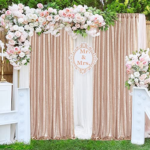 Poise3EHome Turquoise Sequin Backdrop Curtains, 4 Panels Sequin Backdrop, 2FTx8FT Sequin Curtains for Party Wedding Sequence Backdrop