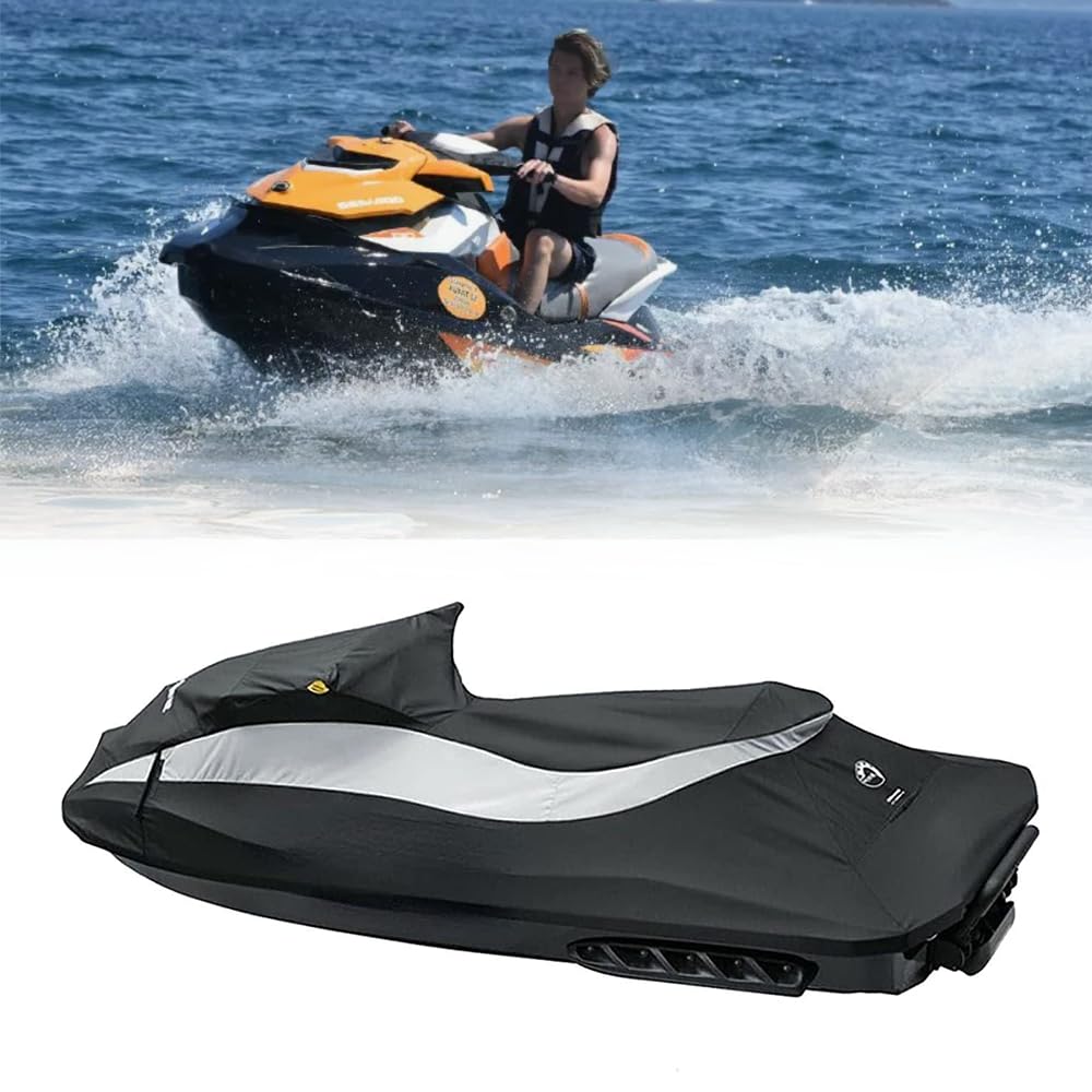 SleYuYir 295100722 Heavy Duty Jet Ski Cover - Waterproof Jetski Trailerable Watercraft Compatible with 2011-2019 Bombardier SEA-DOO PWC GTS, GTI, GTI SE, GTI Limited