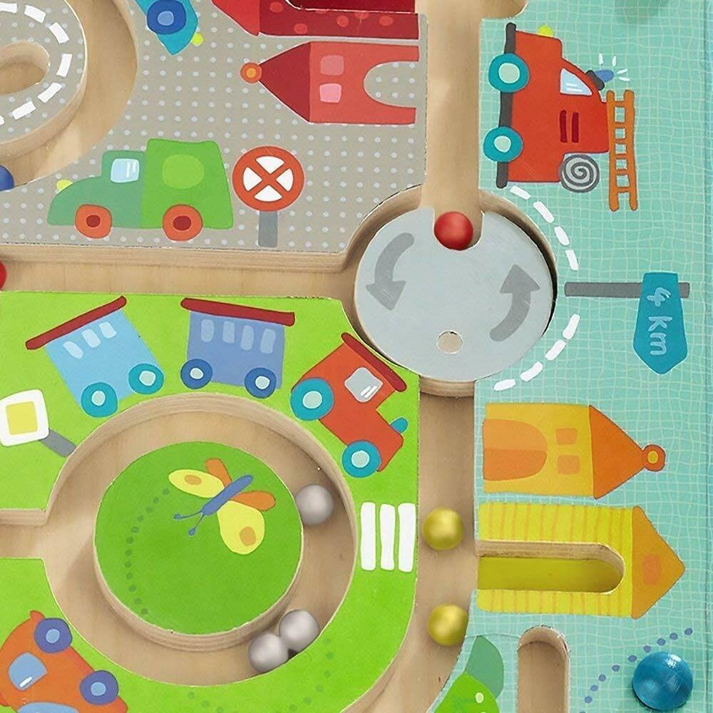 HABA Busy Board for Toddlers 2-4: Town Magnetic Maze Puzzle Game - Toddler Travel Toys for Preschoolers