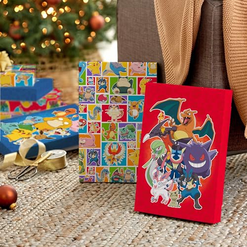 Hallmark Pokémon Medium Gift Boxes with Lids (8 Shirt Boxes, 4 Designs) for Kids, Parties, Back to School, Christmas