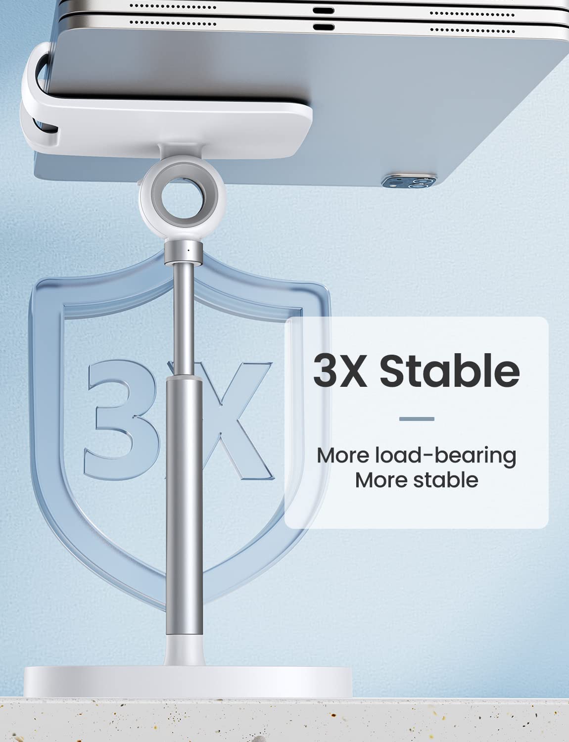 LISEN Cell Phone Stand Adjustable Phone Holer for Desk, Computer Office Desk Accessories for iPhone 16 Holder Women Kitchen Essentials Fits All Mobile Phones Switch Kindle iPads Tablet 4-10in