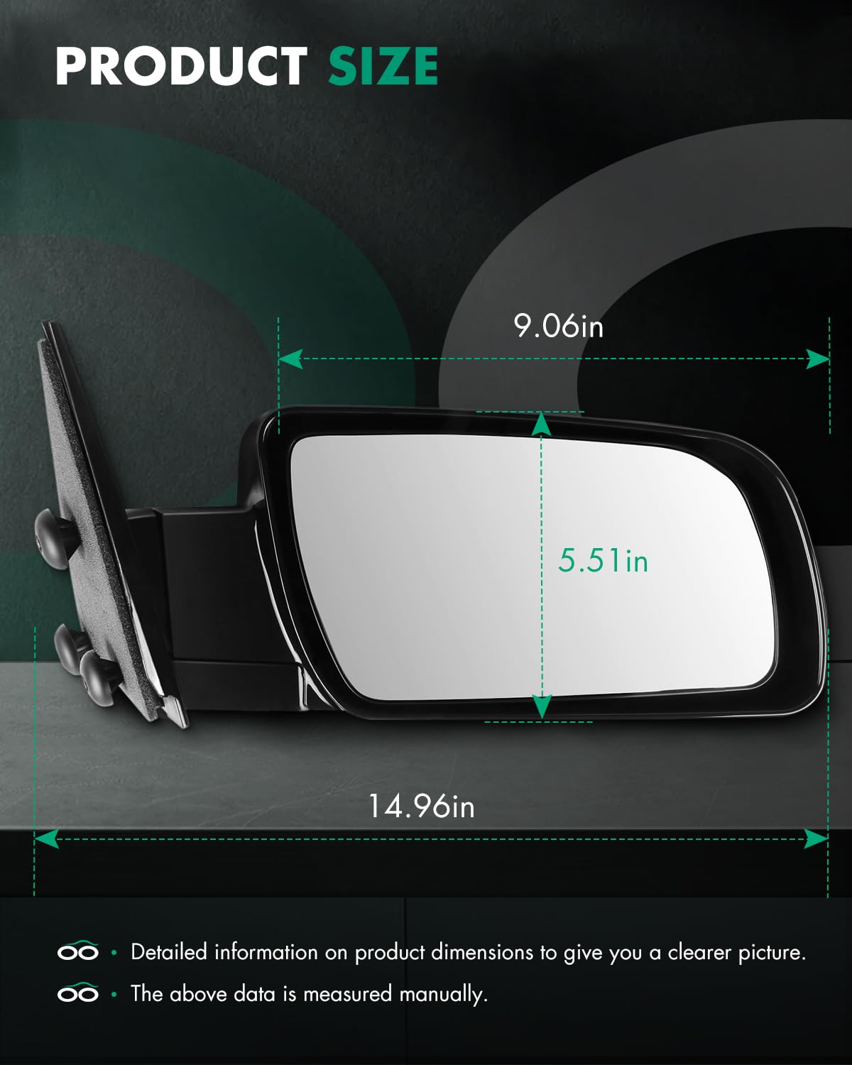 SCITOO Side View Mirrors Fit for 1988-1999 For Chevy C1500 C2500 C3500 For Chevy K1500 K2500 K3500 1995-2000 For Chevy Tahoe Manual Folding adjustment 15036360 GM1321122, GM1320122