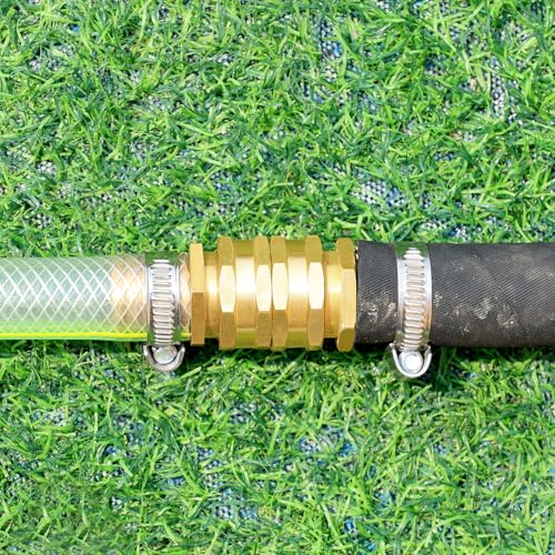 YELUN Garden Hose Fittings Connectors Adapter Solid Brass Repair double female to female faucet leader coupler dual water hose connector(3/4"GHT) (10-Pcs)