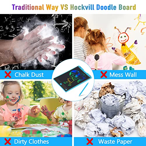 Hockvill LCD Writing Tablet for Kids 8.8 Inch, Toys for Girls Boys Drawing Pad for 3 4 5 6 7 8 Year Old Kid, Toddler Magnetic Doodle Board Travel Essentials Christmas Birthday Gift for Children (Blue)