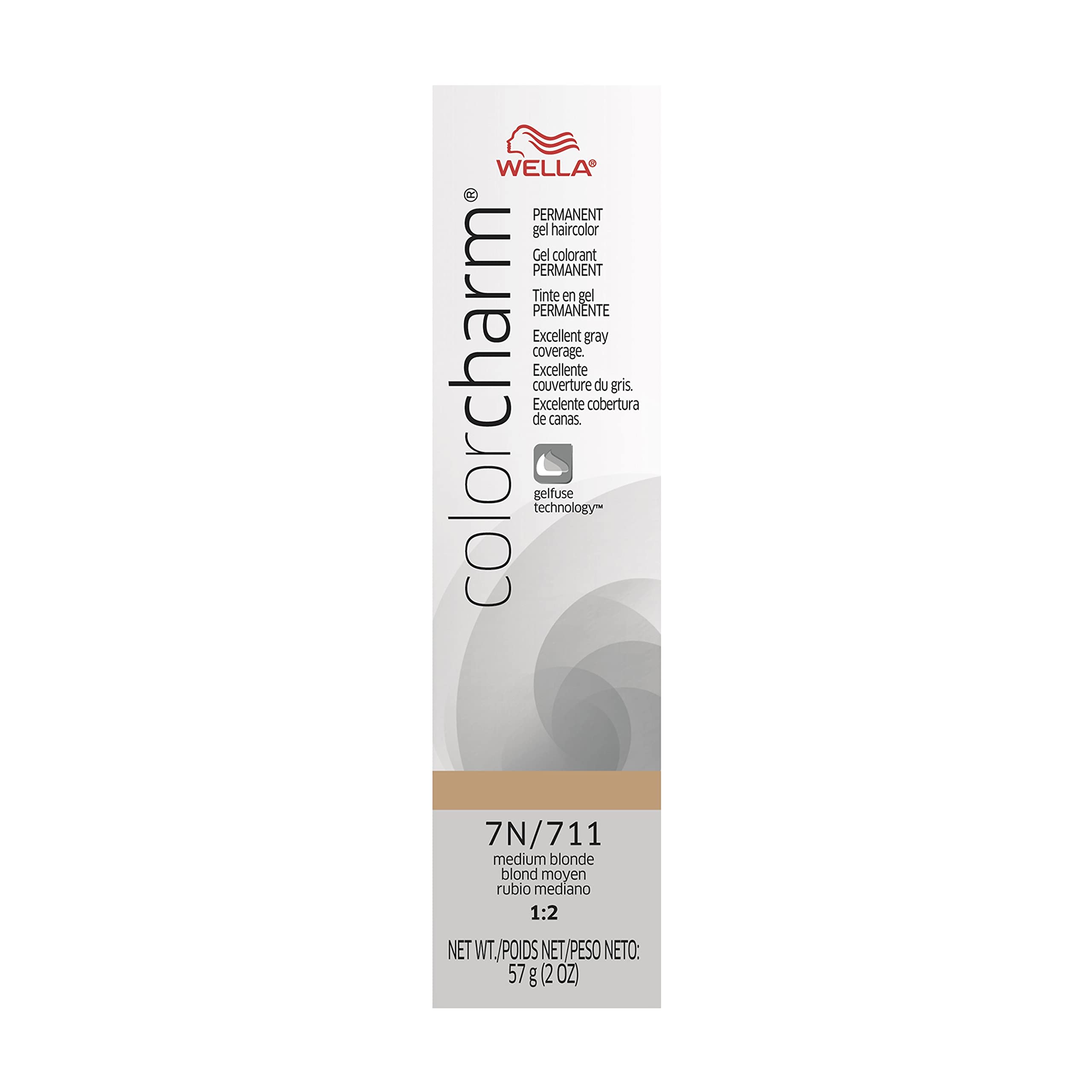 WELLA Color Charm Permanent Gel, Hair Color for Gray Coverage, 7N Medium Blonde