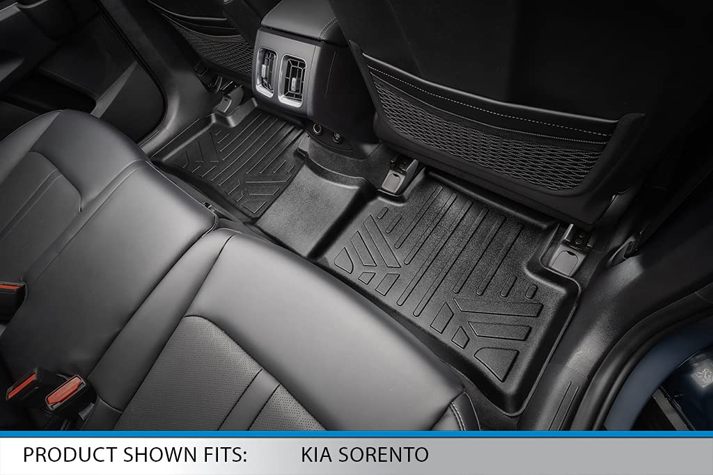 SMARTLINER Custom Fit 2 Row Floor Mats & Cargo Liner Behind 3rd Row Set for 2021 Kia Sorento (Only w/ 2nd Row Bench Seat)