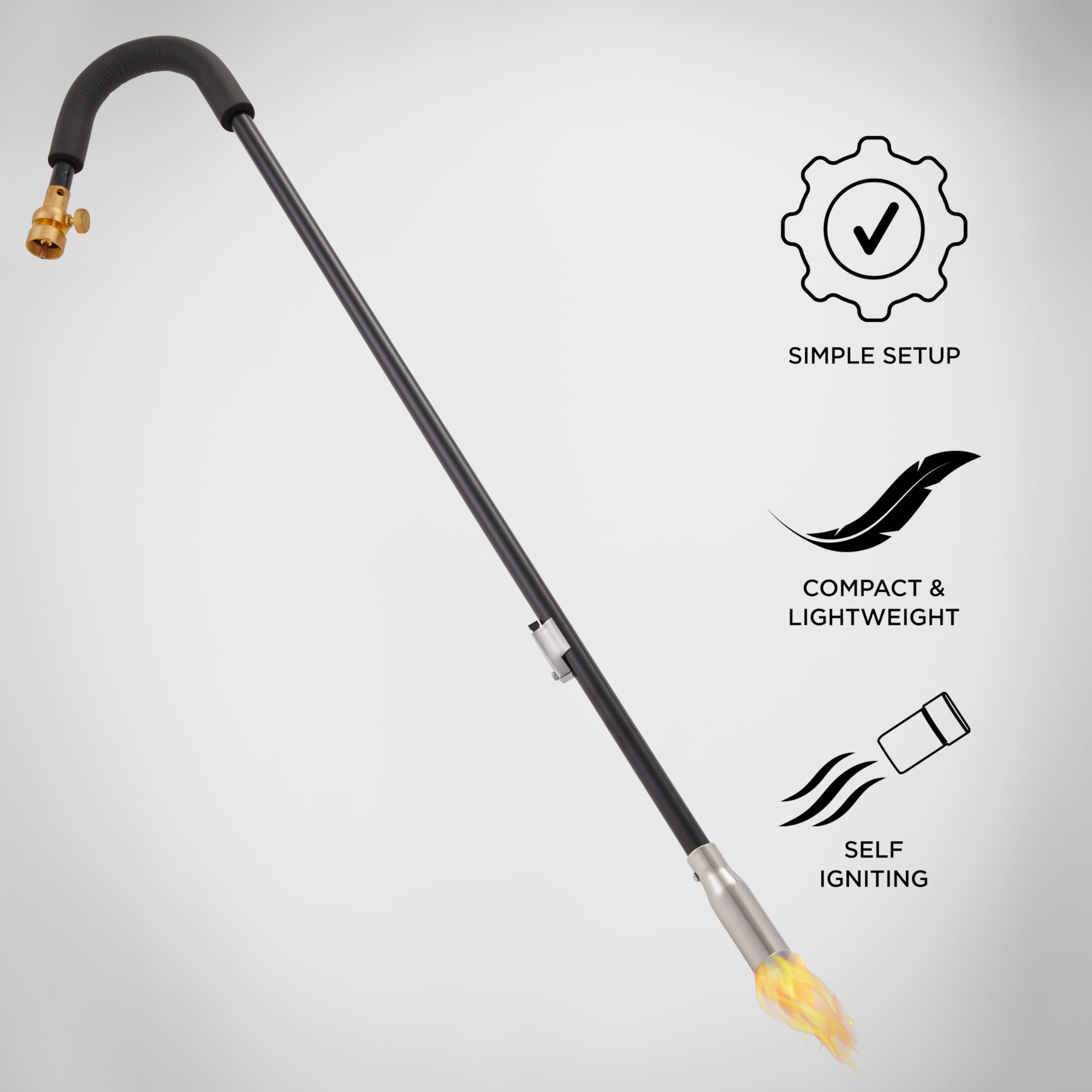 Ivation Mini Propane Torch with Self Igniter, Handheld Weed Burner Tool with Built-In Lighter for Lawn, Yard, Driveway, Ice & Charcoal, 24,000 BTU