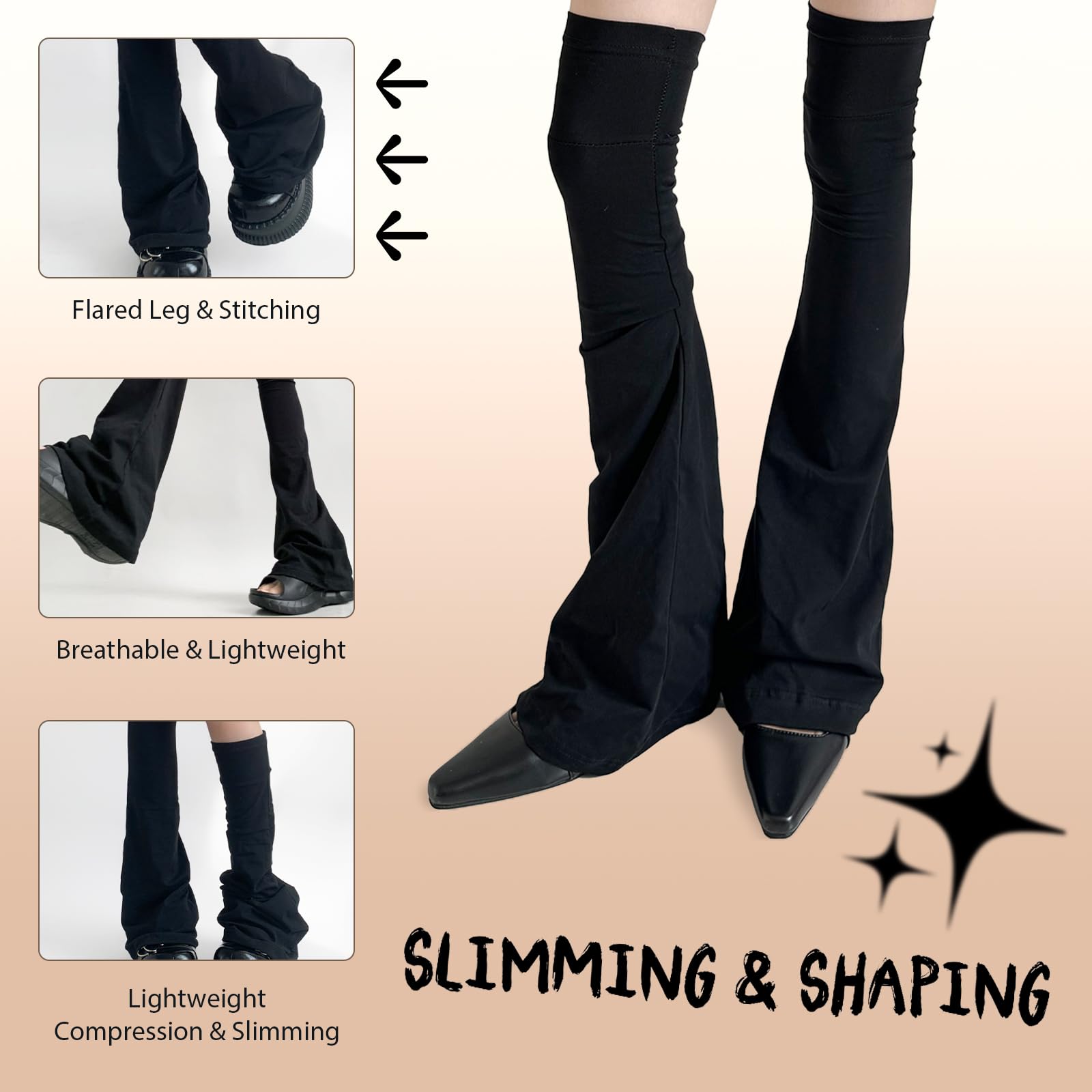 KAVOBO Leg Warmers for Women, Y2K Punk Leg Warmers for Girls White Black, Fashion Boots Socks for Halloween Christmas Party, Gyaru Harajuku Accessories