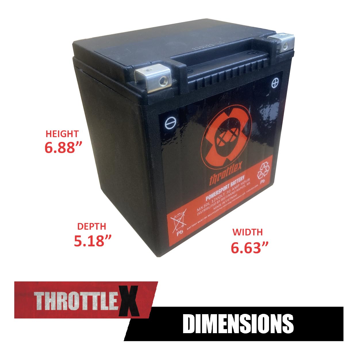 MX30L - MOTORCYCLE BATTERY - 600+ CCA