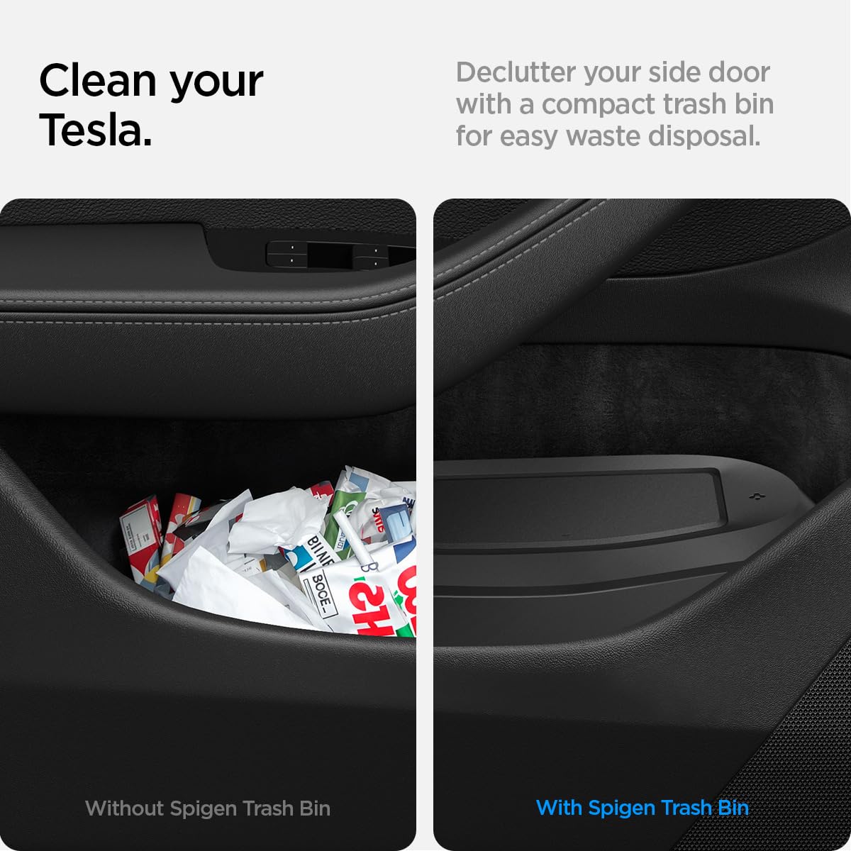 Spigen Driver Side Door Pocket Car Trash Can for Tesla Model 3 Highland (Standard, Premium & Performance 2026/2025/2024)