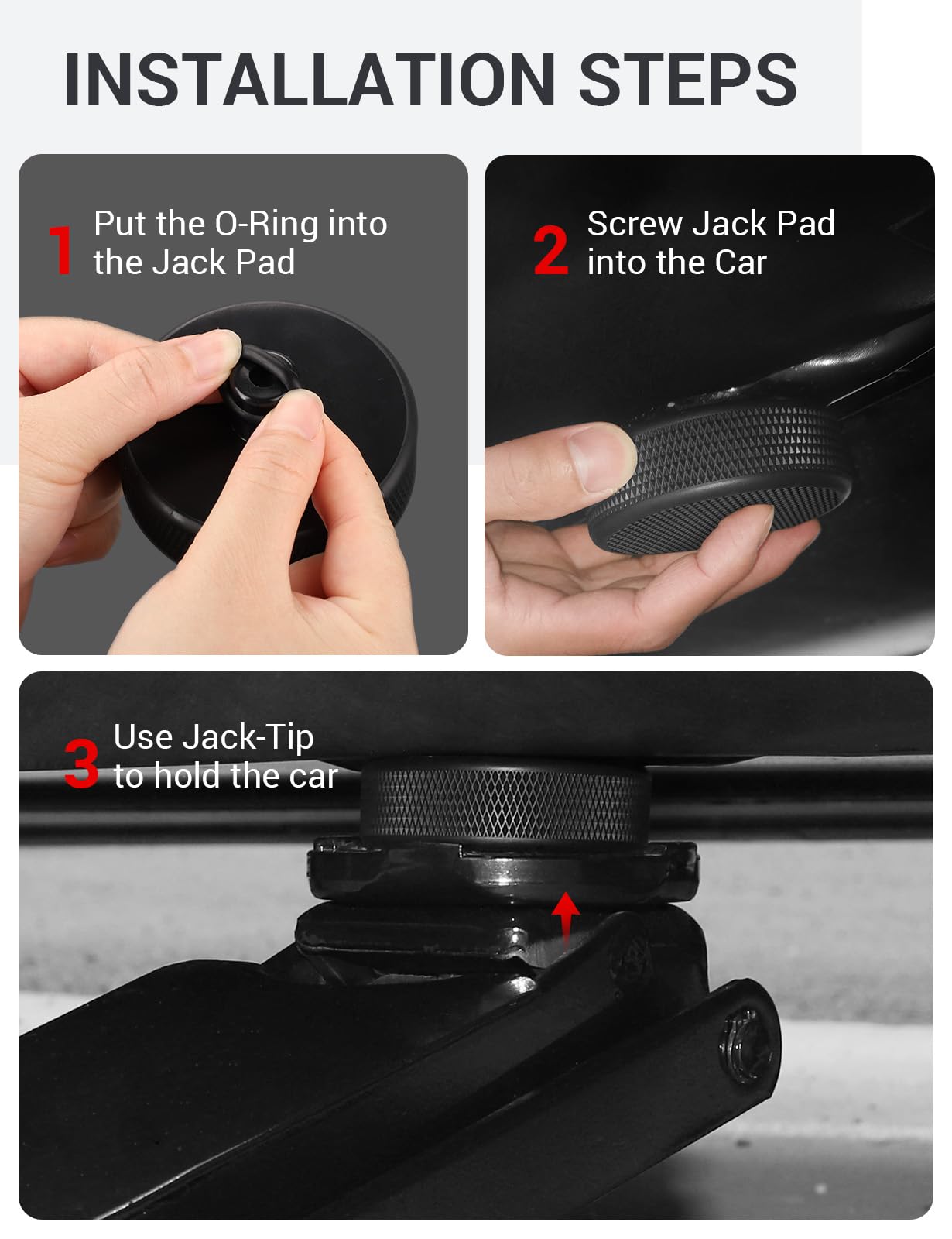 BASENOR 2024 Newest Tesla Car Floor Jacks, Jack Pucks with Storage Case, TPE Lifting Jack [10x Hardness] to Protect Chassis, Jack Pads Accessories for 2013-2024 Model 3/Y/S/X, Austin & Fremont Builds