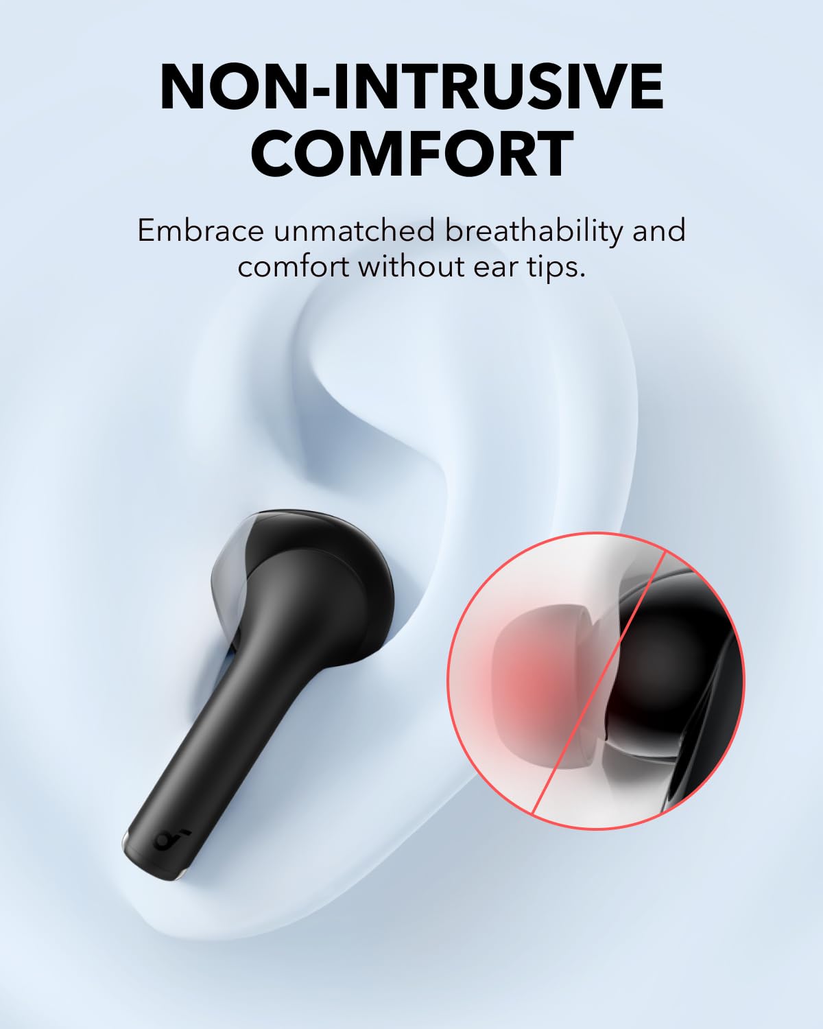 Soundcore K20i by Anker, Semi-in-Ear Earbuds, Bluetooth Wireless, 36H Playtime, Fast Charge, Clear Sound, Comfortable Fit, ENC 2-Mic Clear Calls, Custom EQ, IPX5, Bluetooth 5.3, App Control