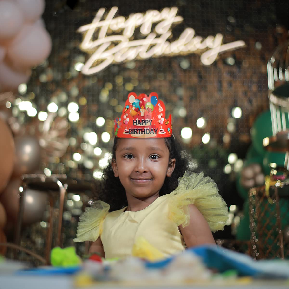 ARTLYMERS Birthday Crowns for Kids, 30 Pack Assorted Designs Paper Crowns, Classroom Birthday Hats, VBS Party Decor Adjustable Elastic Band, Reusable, Ages 15-28 inches, Multiple Colors