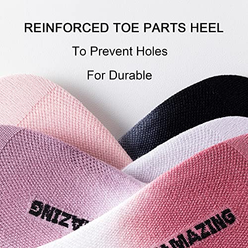 FOOT AMAZING Women's No Show Liner Socks, 10 Pairs Low Cut Non Slip Ankle Socks, Hidden Cushioned Invisible Socks for Flat Boat, Size 9-11 (Multi-color)