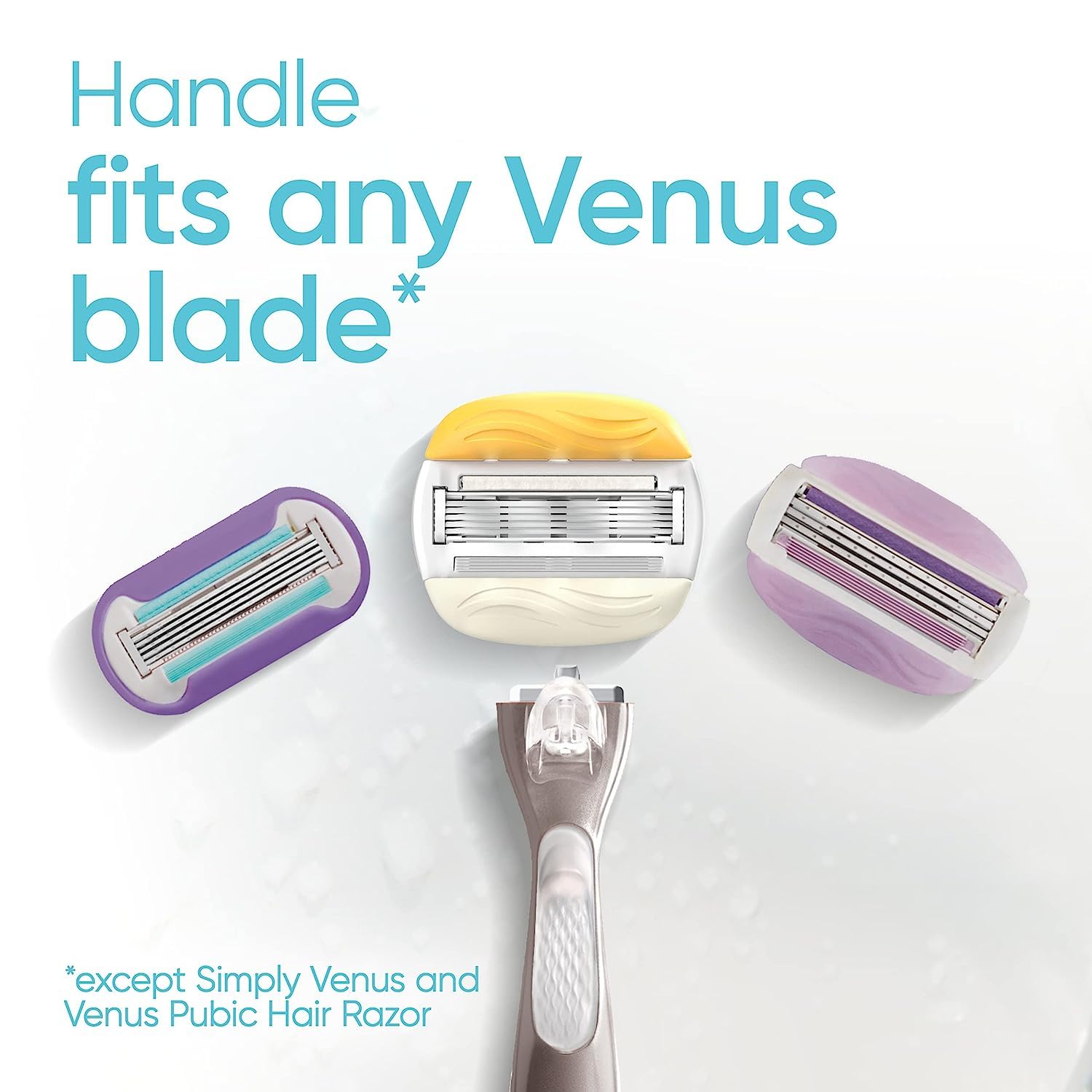 Gillette Venus Comfortglide with Olay Coconut Womens Razor Handle + Blade Refills, Silver, 2 Count