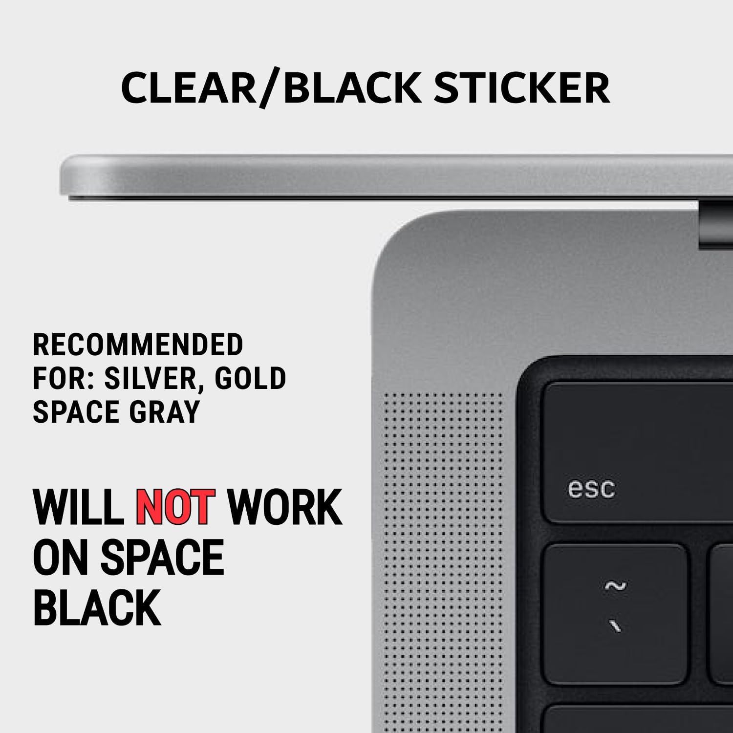 Synerlogic Mac OS Shortcuts Sticker | Keyboard Stickers for macOS | Laminated Vinyl MacBook Cheatsheet for Laptop | MacBook Shortcuts 2026 (Clear/Black)