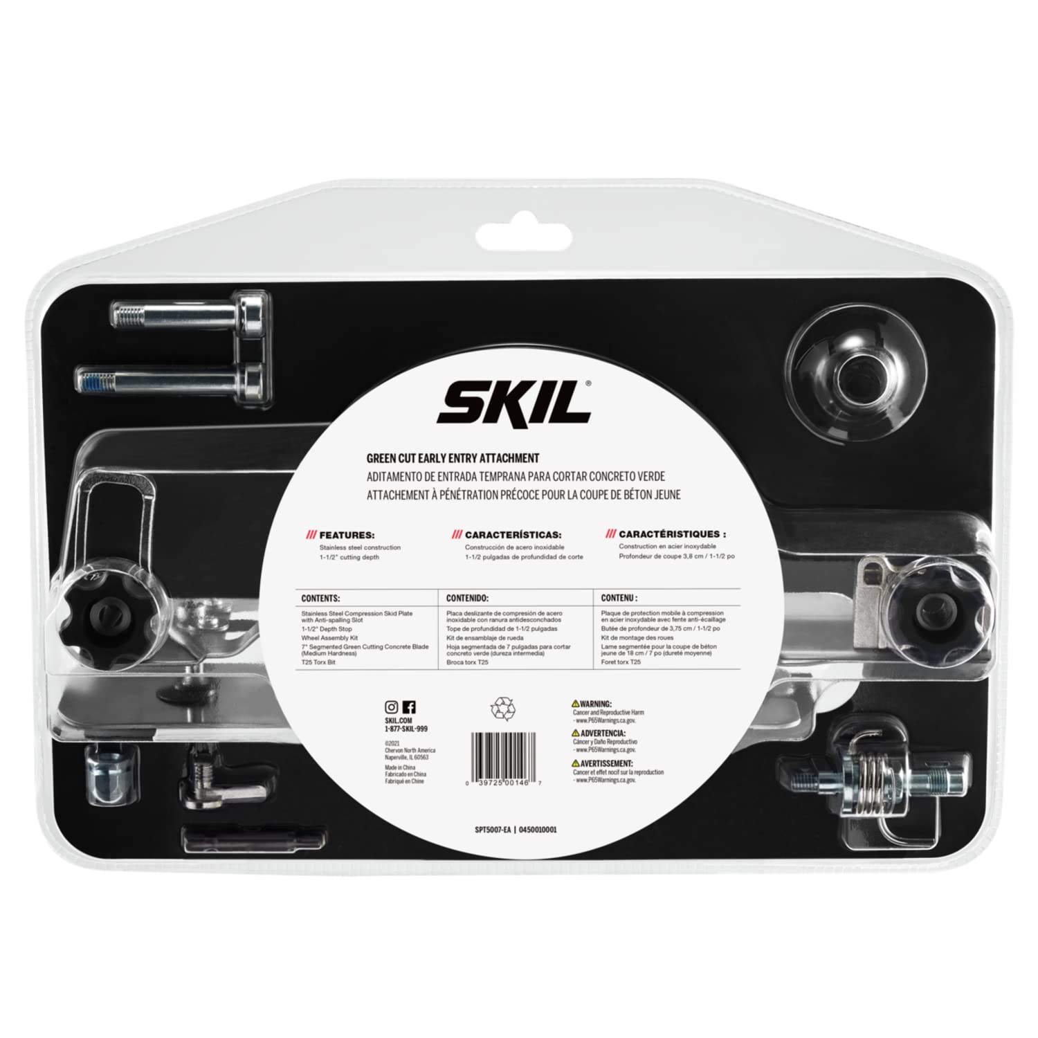 SKIL SPT5007-EA Concrete Saw Green Cut Early Entry Attachment Kit for SKIL Model SPT79A-10, Black