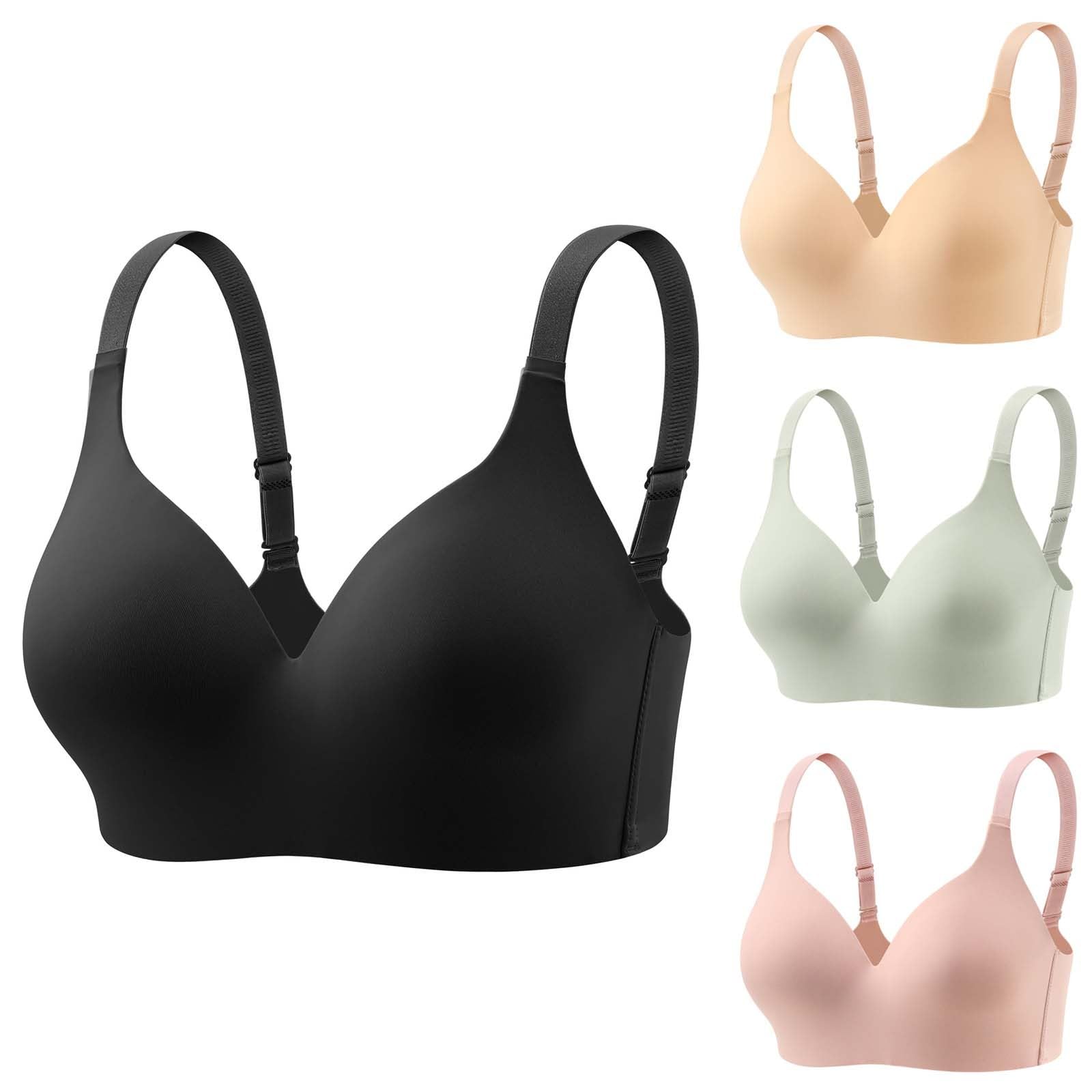 Save for Later Cheap Stuff Under 1 Dollar Seamless No Wire Bras for Women Push Up Bra Wireless Bras for Women Supportive Sports Bras for Older Women Full Coverage Wireless Bras Black