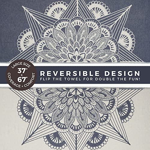 FESHKA Sand Free Turkish Beach Towel (37 x 67) Quick Dry Bath Towel, Oversized Beach Blanket, Lightweight for Travel - Made with 100% Organic Turkish Cotton - Wanderer (Black)