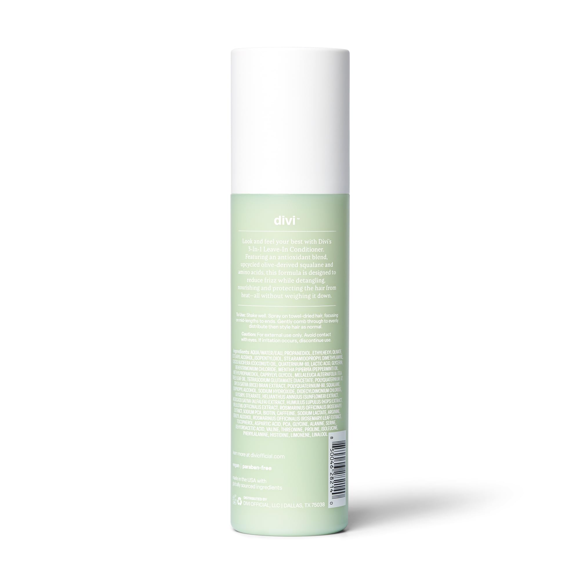 divi 3-in-1 Leave-In Conditioner - Lightweight Formula to Detangle and Hydrate Hair While Protecting Against Heat - 6 Fl Oz