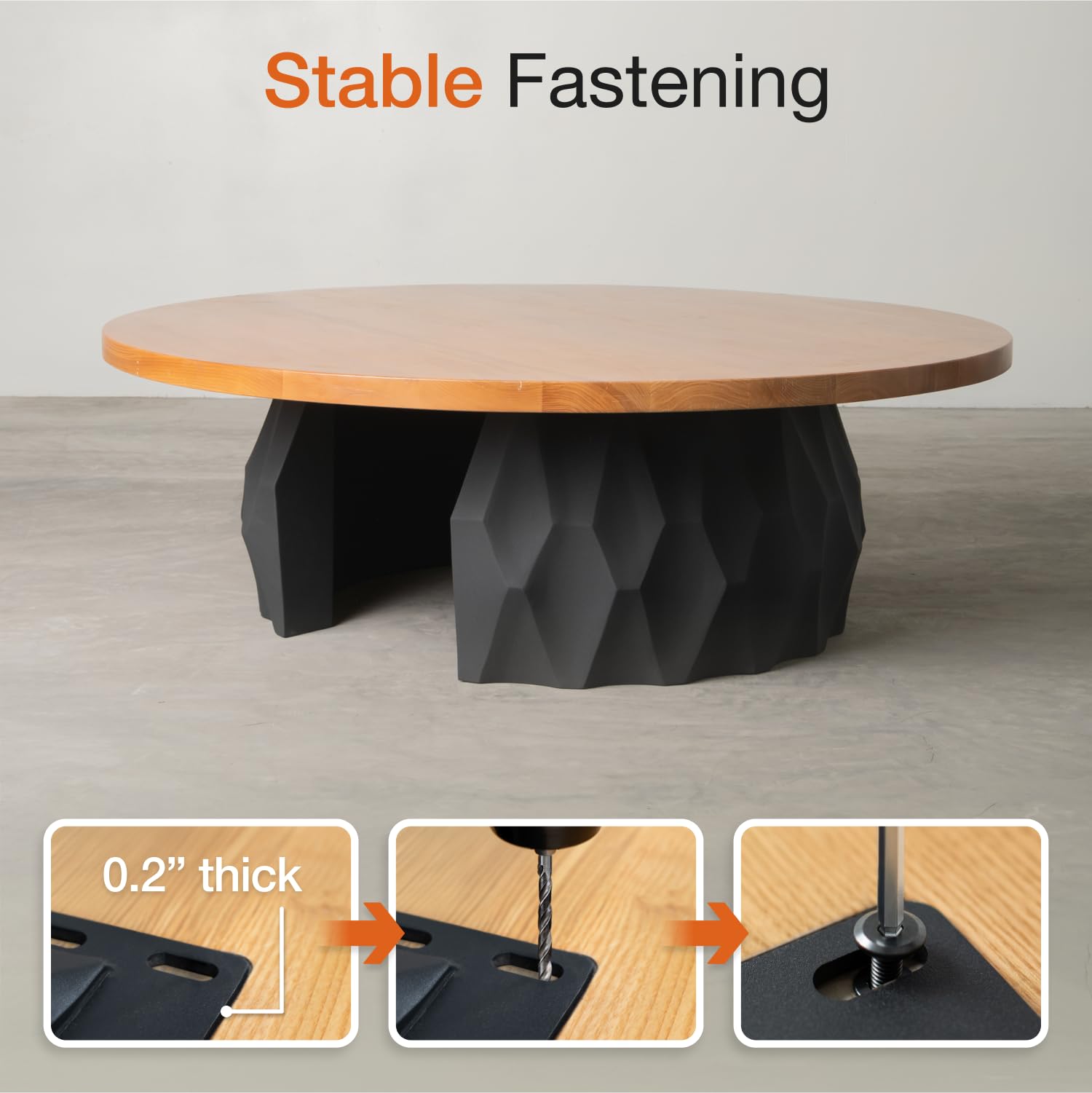 Flowyline 16" H 201 Alva Handcrafted Black Metal Table Legs and Bases for Coffee Tables | Steel Desk Legs | Rust-Resistant, Adjustable Furniture Legs for Bench DIY Mid-Century Modern Indoor/Outdoor