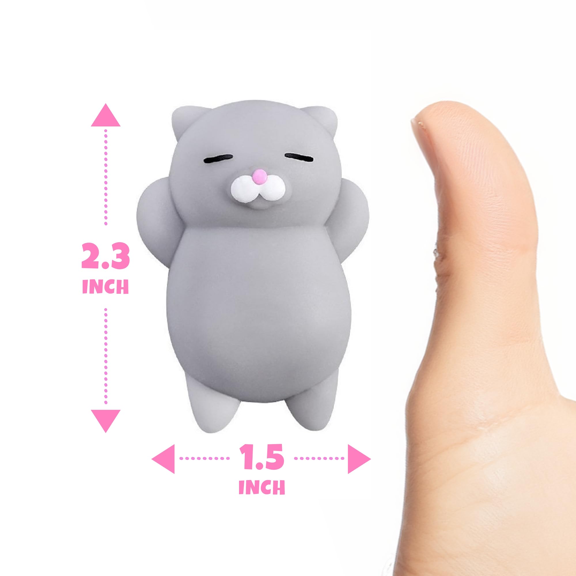 Nutty Toys Squishy Cat Set - 2" Soft Silicone Kawaii Kitties, Top Stress Relief Toy 2024 Unique Gifts for Teens Kids Women Men Adults Best Teenage Girls Teen Boy Tween Christmas Stocking Stuffers Idea