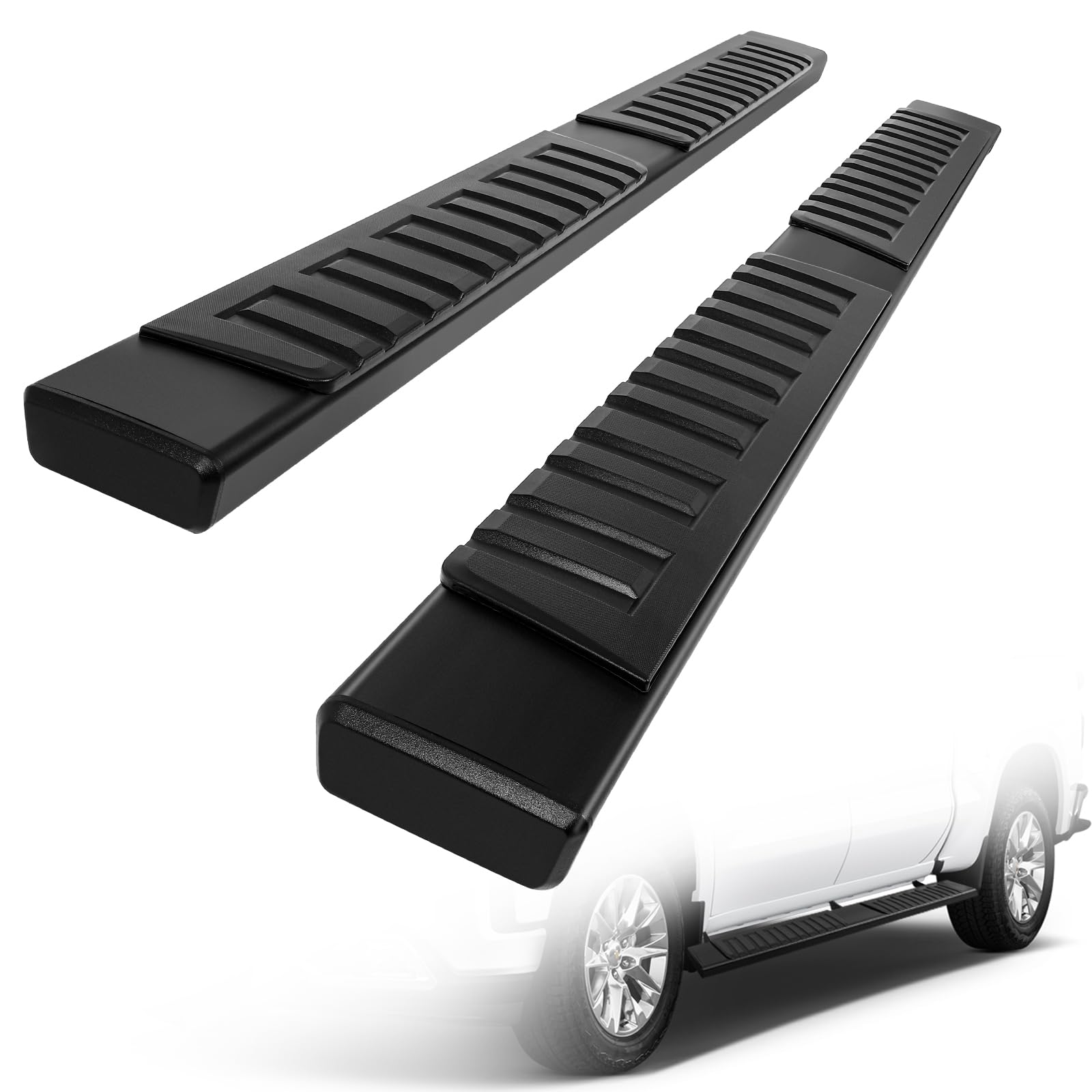 SCITOO 6 Inches Nerf Bar Running Boards Fit for 2019-2024 For Chevrolet Silverado 1500 Crew Cab, 2024 For GMC Sierra 1500 Crew Cab Black Aluminium Alloy Side Step Rock Sliders(Excl 2019 1500 LD)