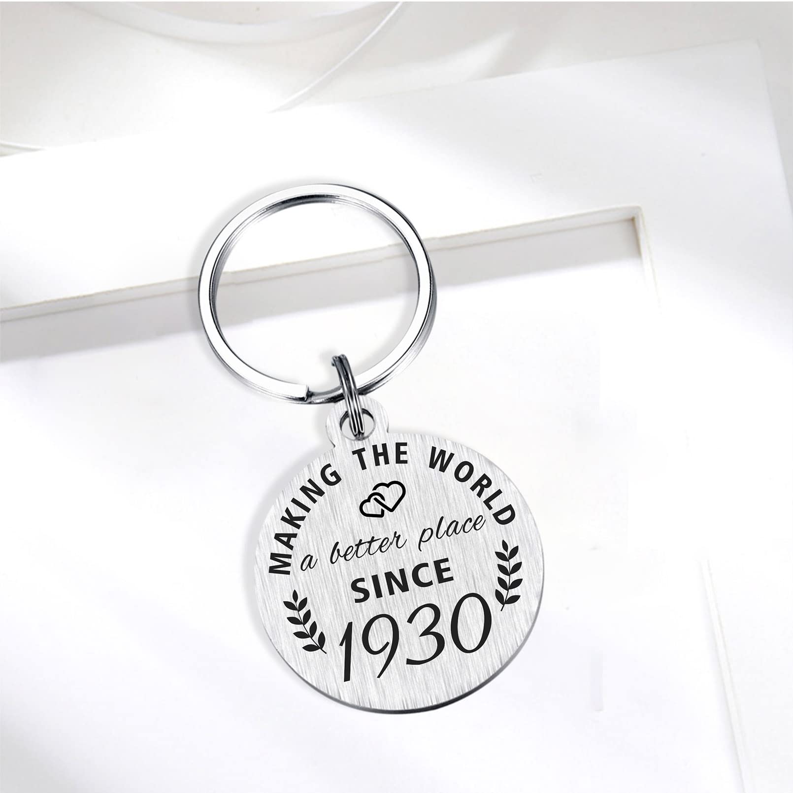 ABNTY 94th Birthday Gifts for Women Men, 94 Year Old Birthday Keychain, Born in 1930 Gifts, 1930 Birthday Decorations