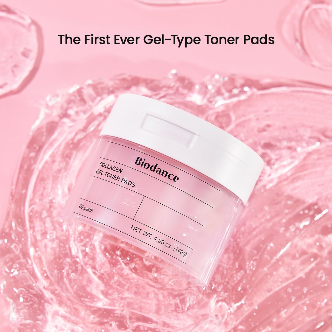Biodance Collagen Gel Toner Pads, Pore Minimizer for Face, Improving Elasticity, Plumping Toner Pads for Sensitive Skin, Pre-Soaked Pads, Korean Skin Careㅣ4.93 fl.oz.(140g)*60Pads