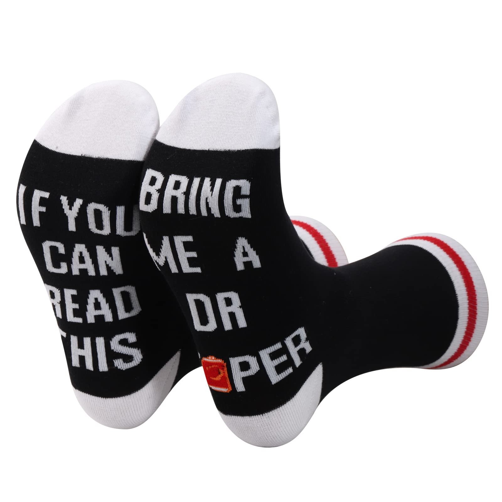 GJTIM Drinking Socks Carbonated Drinks Lover Novelty Socks for Men Women (D Black)