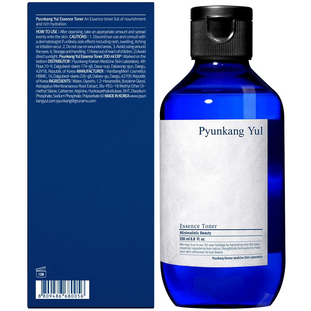 Pyunkang Yul PKY Essence Toner for Deep Hydration, Highly Concentrated Essence Facial Toner, Minimal Ingredients, Zero-Irritation, Korean Skincare (6.8 Fl. Oz, 200ml)