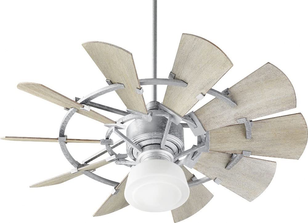 Quorum International 94410-86 I Windmill Collection 44 Inch Ten Blade Ceiling Fan - Oiled Bronze Finish I Six Speed Reversible Motor I Modern Contemporary Fixture I Light Fixture Adaptable
