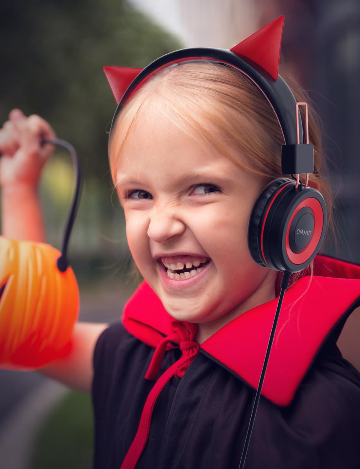 SIMJAR Cat Ear Kids Headphones for Daily Use/School, Wired Boys/Girls Foldable Headphones with Adjustable Headband, 3.5 MM Jack for Online Learning/Travel/Tablet/iPad/Computer