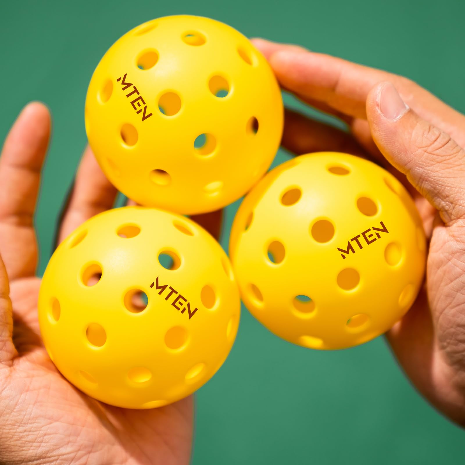 MTEN Pickleball Balls, USAPA Approved Pickleballs, 12 Pack 40 Holes Outdoor Pickleball Balls, High Bounce True Flight & Durable for All Skill Levels