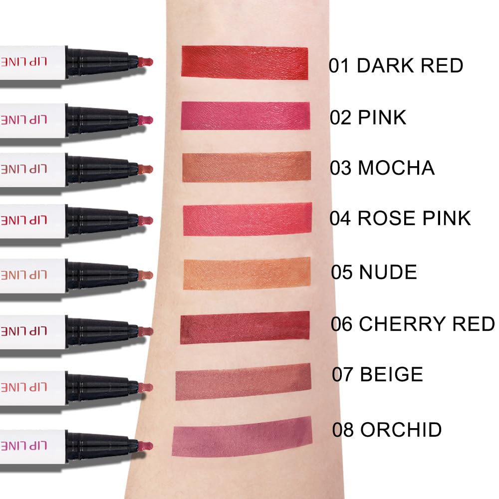 Kaely Dark Red Matte Lip Tint Stain Marker Pen,2in1 Liquid Lipstick & Lip Liner Pencil,Long Lasting Waterproof 24 Hour Lip gloss for Women,tinta para labios labiales mate 24 horas originales,01