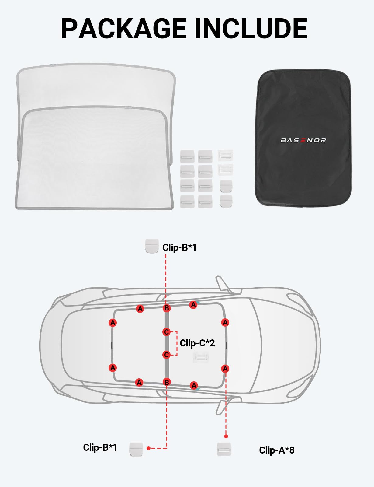 BASENOR 2024 2023 2022 Tesla Model S Model S Plaid Glass Roof Sunshade UV Rays Protection Foldable Sunroof Sunshade Top Window Sun Shades for Tesla Model S Heat Isolate Split Type Upgraded Grey