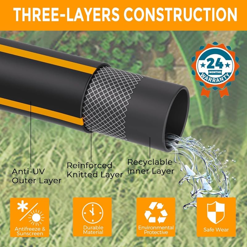 Giraffe Tools Leader Hose 2ft x 5/8", Short Water Hose Heavy Duty for Hose Reel, Lightweight, Flexible with Double Female Fittings