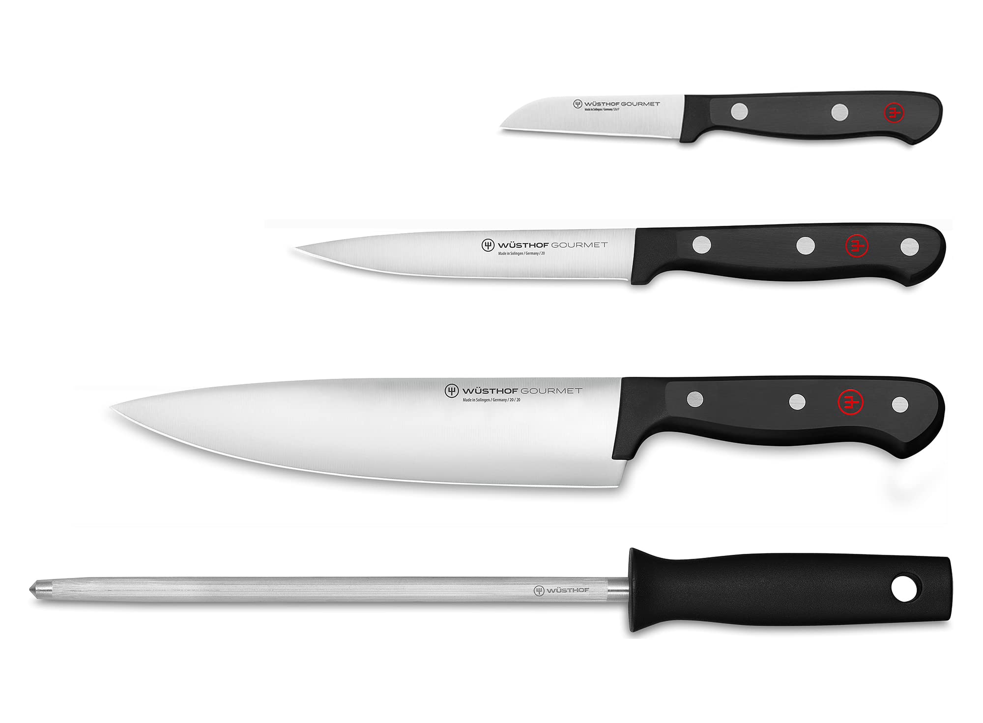 Wüsthof Gourmet 4-Piece Chef's Knife Set, Black