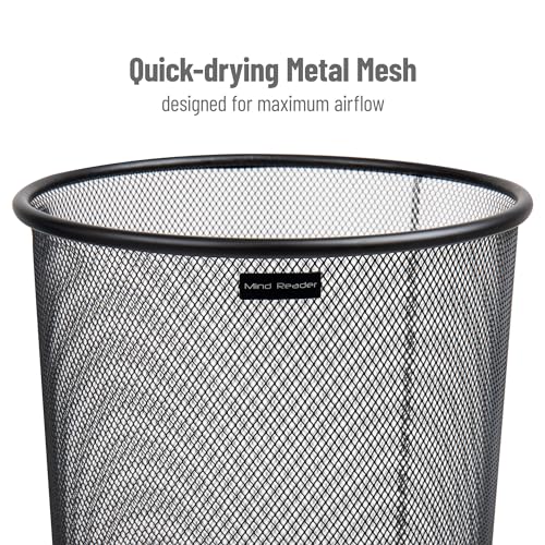 Mind Reader Umbrella Stand, Multi-Purpose Mesh Storage Stand, Organizer for Office and Entryway, Metal Mesh, Black