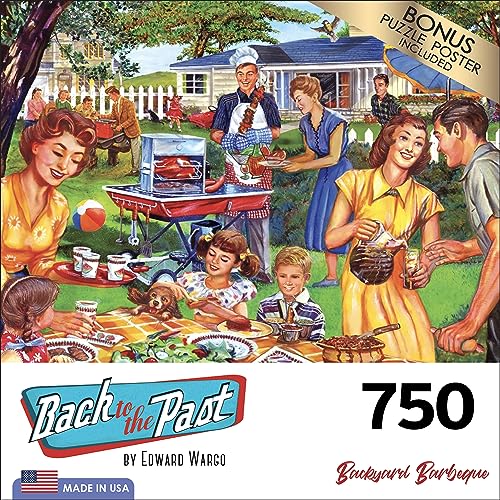 RoseArt - Back to The Past - Backyard BBQ - 750 Piece Jigsaw Puzzle for Adults