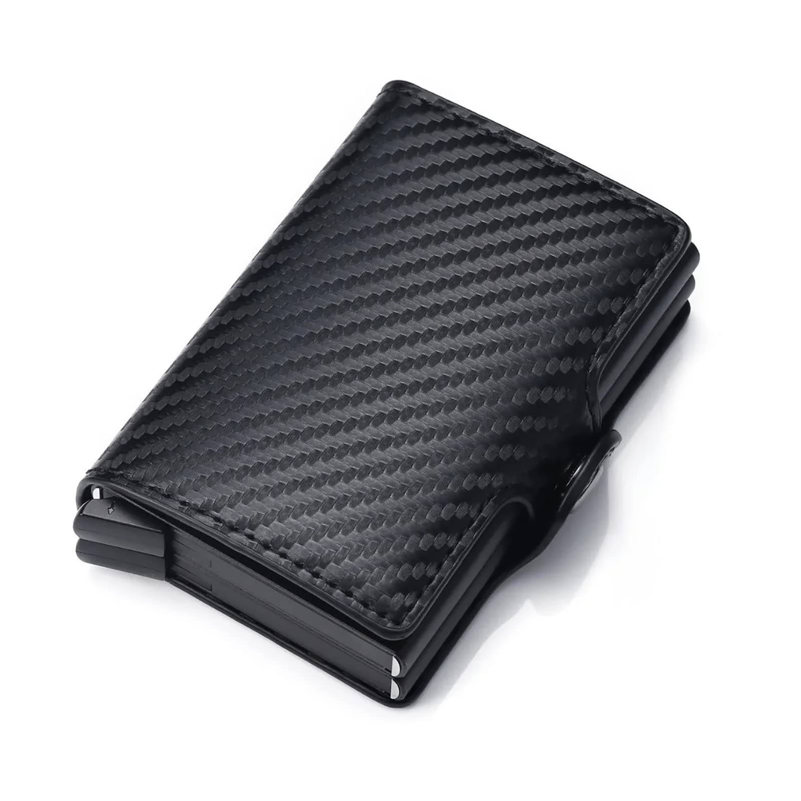 MicroTrouble Wallet for Men, RFID Wallet for Men, Aluminum Wallet for Cards, Cash and Coins, Expand Capacity to Store 12 Cards (Carbon Fiber)